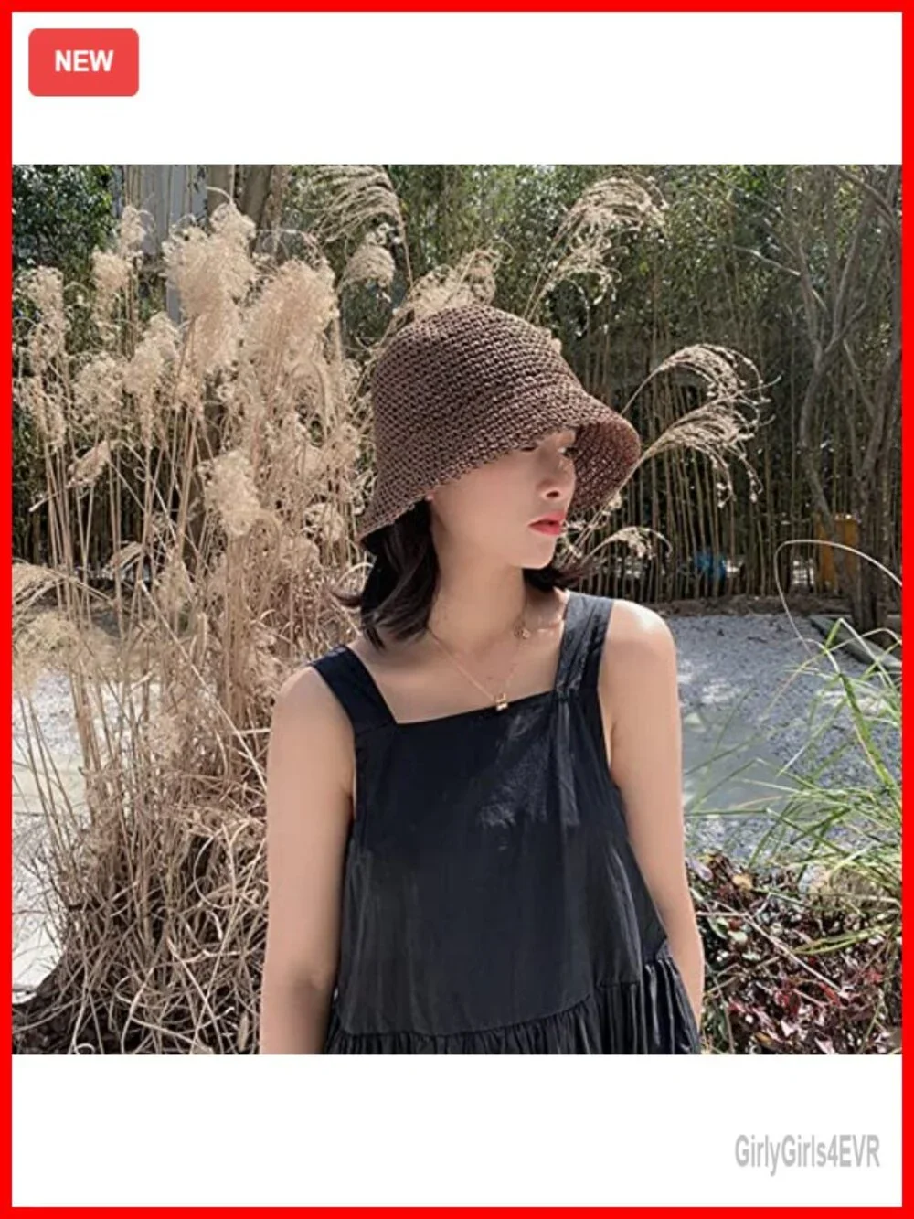 Hand-Woven Packable Beach Bucket Sun Hat with UV Protection
